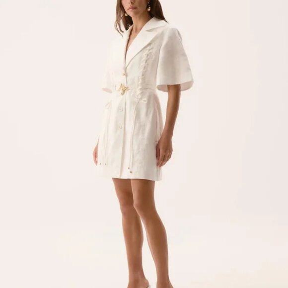 Aje Ana Mini Dress in Ivory - Picture 5 of 14